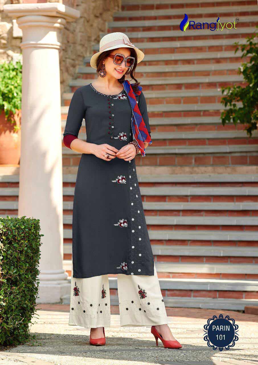 Rangjyot Parin Vol-1 Rayon Palazzo Kurti Sets Rangjyot Parin Vol-1 Rayon Palazzo Kurti Sets